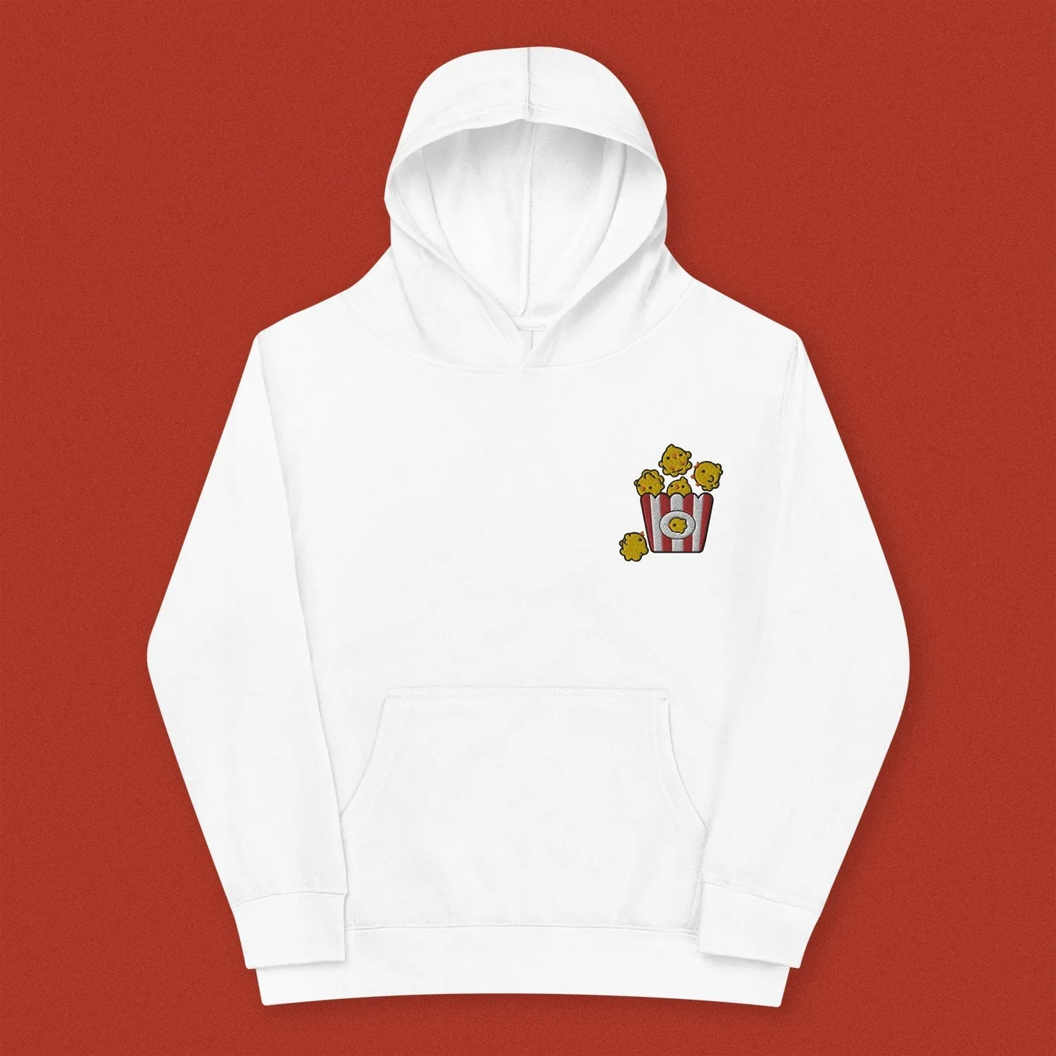 Popcorn Chicken Embroidered Kids Hoodie