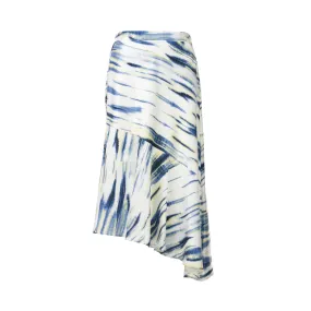 Printed Asymmetric Midi Skirt