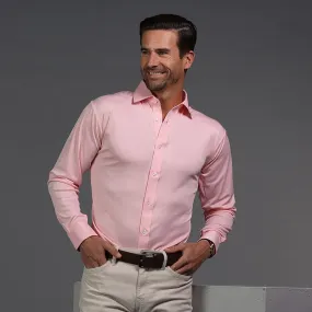 Quattro Flex Dress Shirt with Semi-Spread Collar Pink