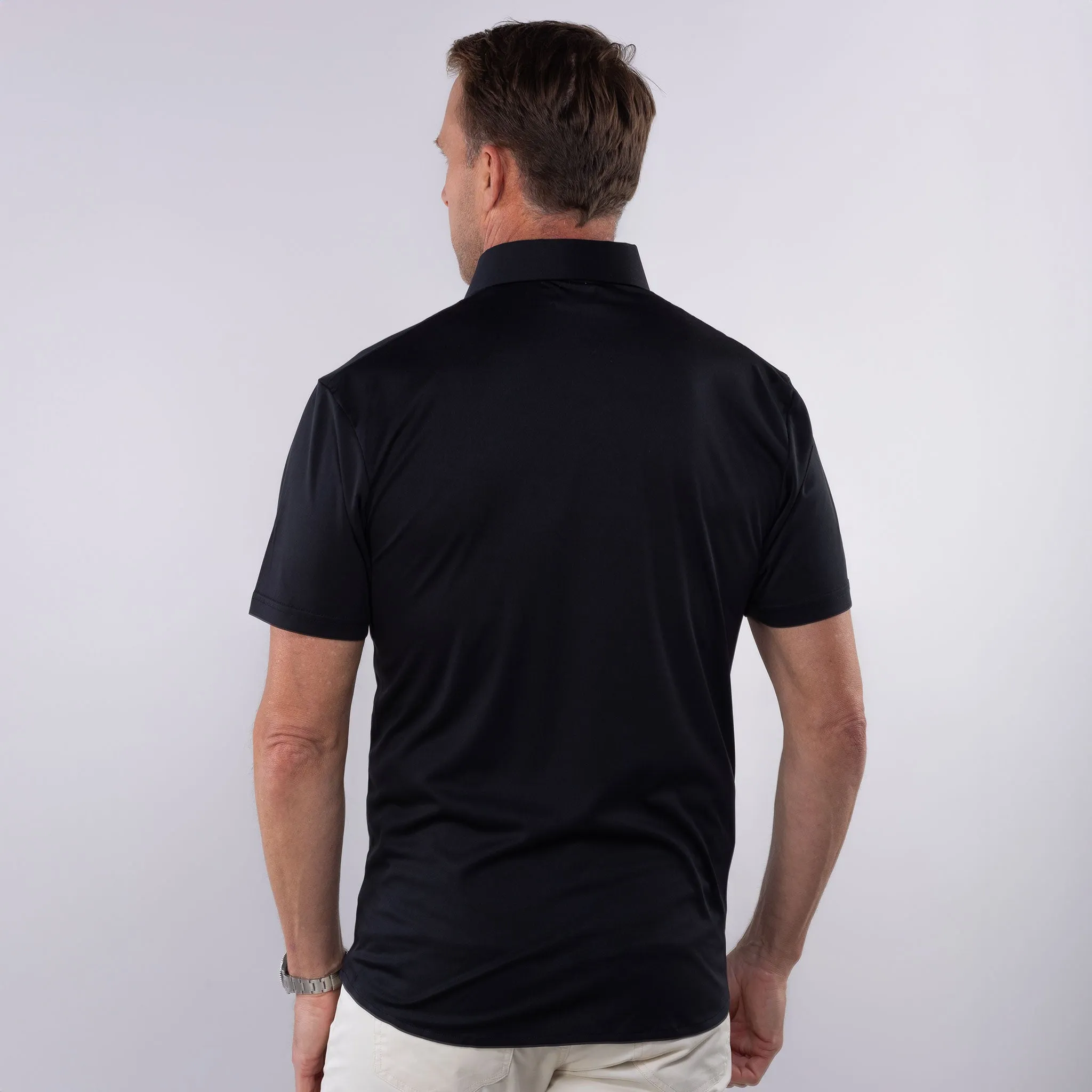 Quattro Flex Short Sleeve Button Down Black