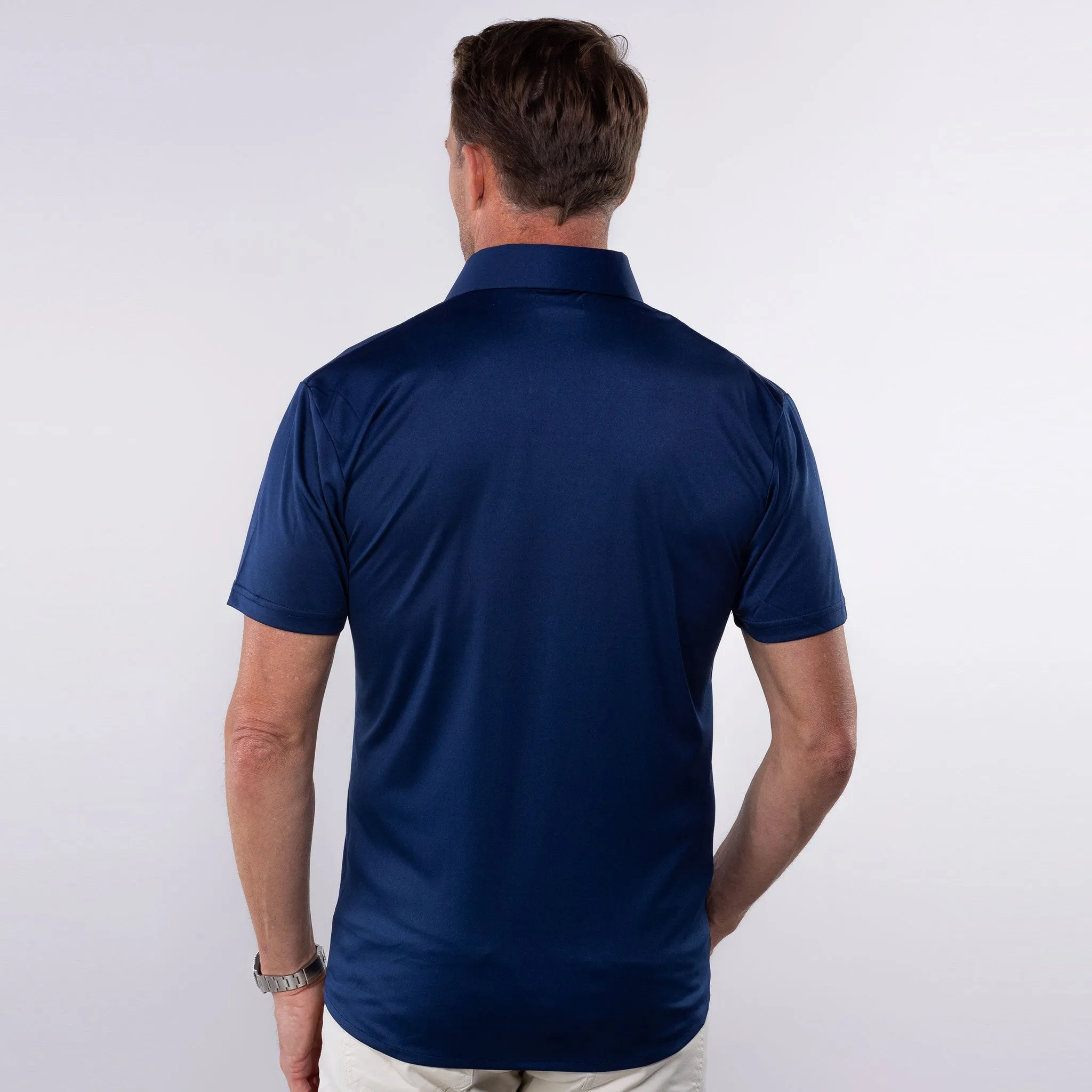 Quattro Flex Short Sleeve Button Down Navy