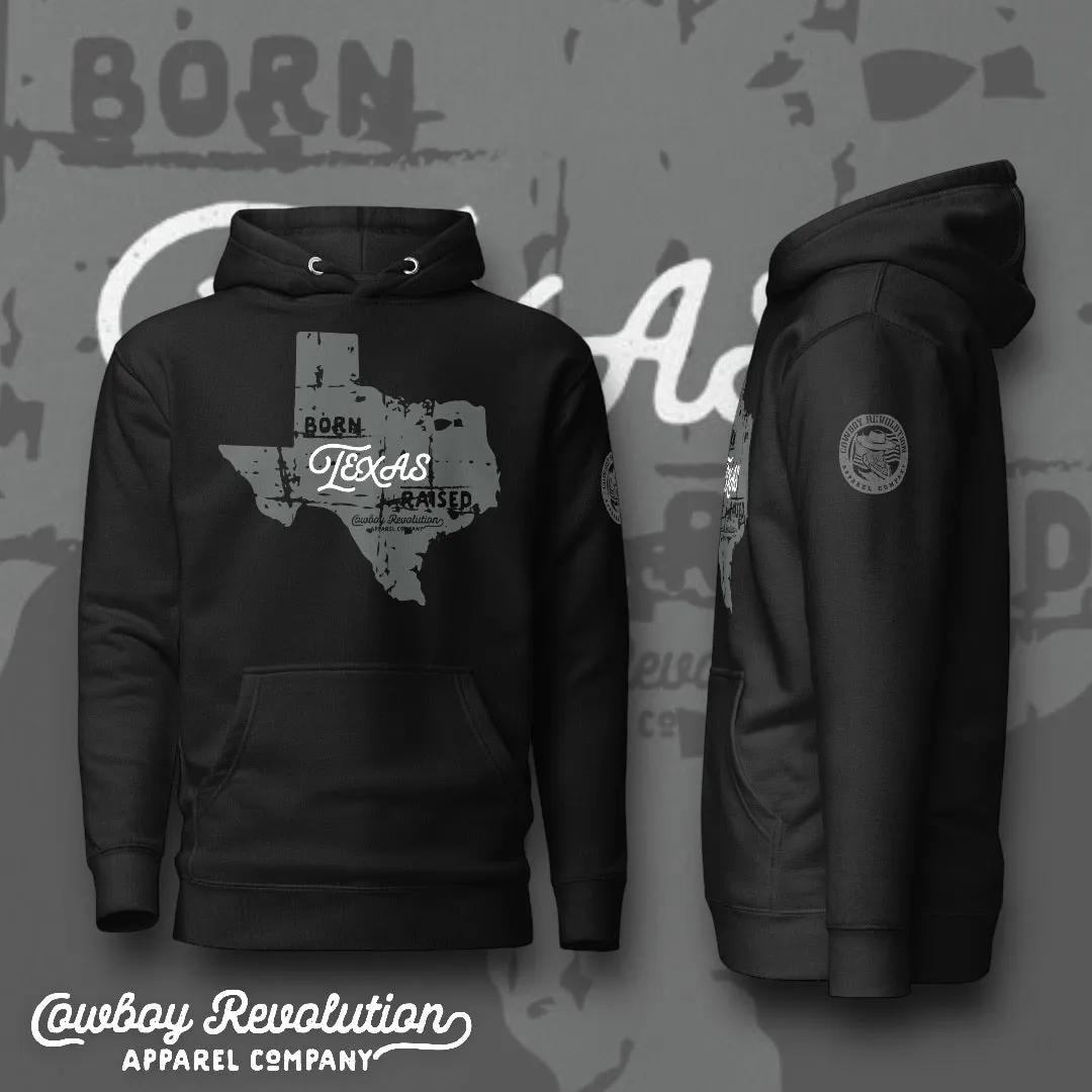 "Texas Born. Texas Raised" Cowboy Revolution Premium Hoodie