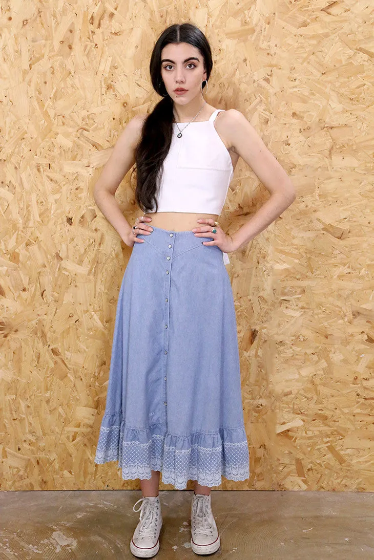 Ralph Lauren 70s Denim Midi Skirt