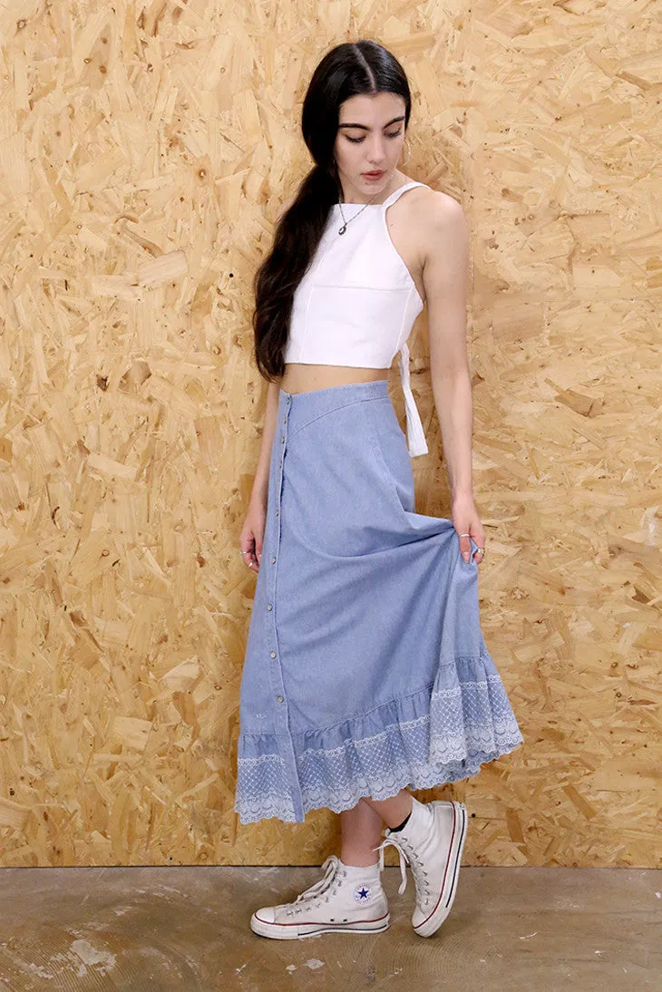 Ralph Lauren 70s Denim Midi Skirt