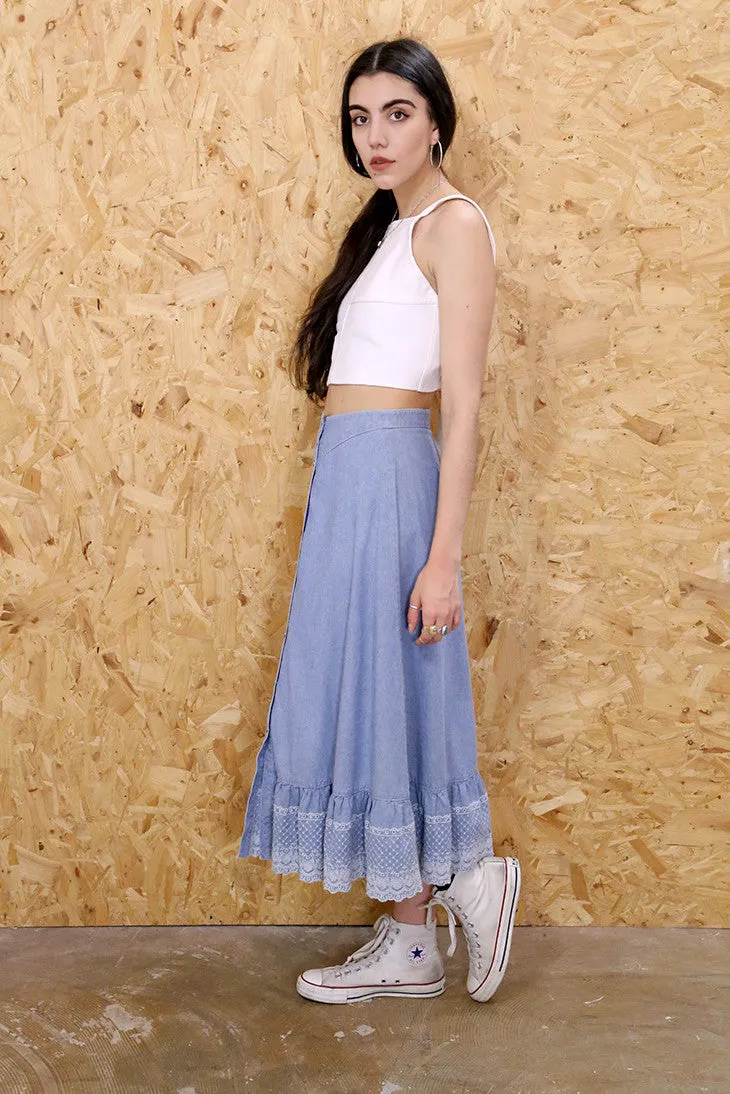 Ralph Lauren 70s Denim Midi Skirt