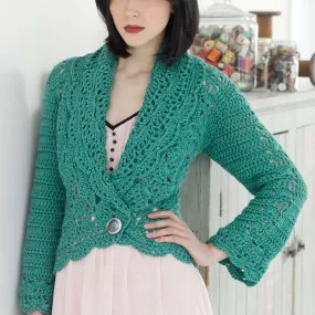 Red Heart Filigree Crochet Cardigan