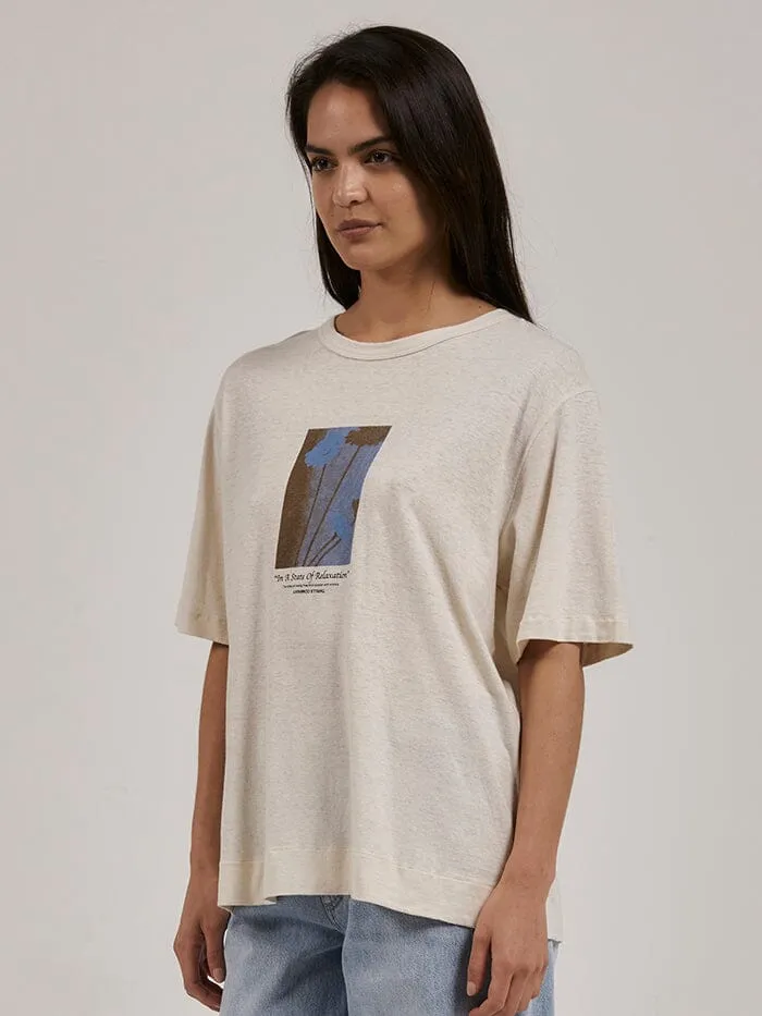 Relaxation Station Hemp Box Tee - Heritage White