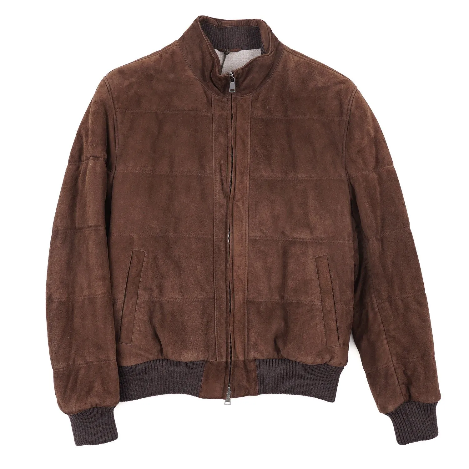 Rifugio Wool-Lined Quilted Suede Jacket