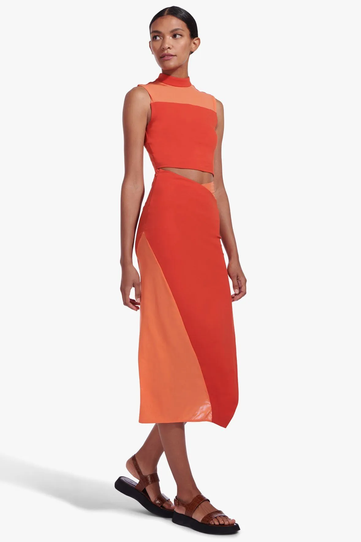 RUSSO SKIRT | FIERY RED NECTARINE