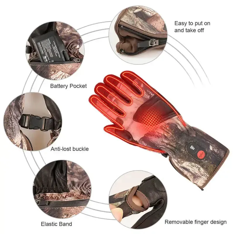 Savior Camo Heated Gloves For Hunting