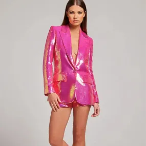 Sexy Business Hot Pink 2pc Blazer & Shorts Set