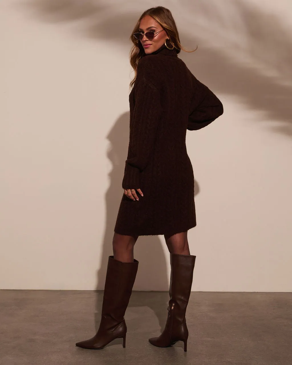 Snowdrift Turtleneck Sweater Dress