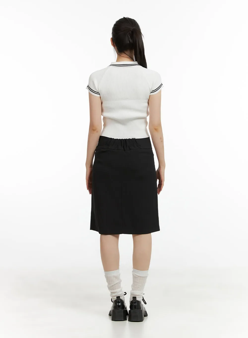 Solid Mid Skirt CL422