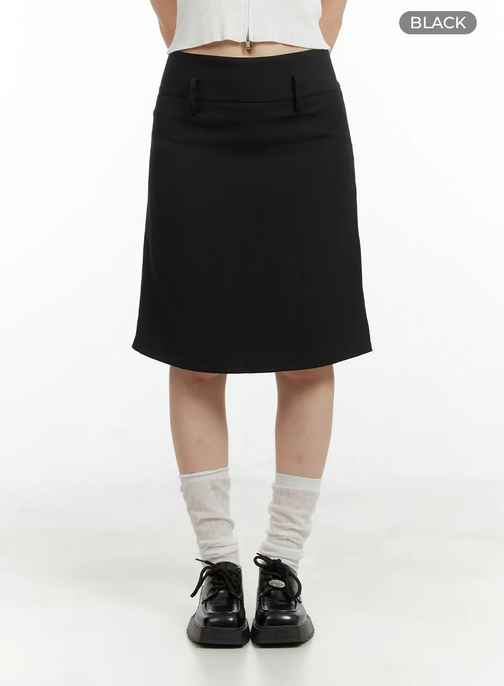 Solid Mid Skirt CL422