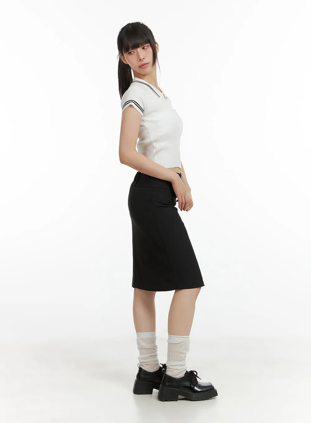 Solid Mid Skirt CL422