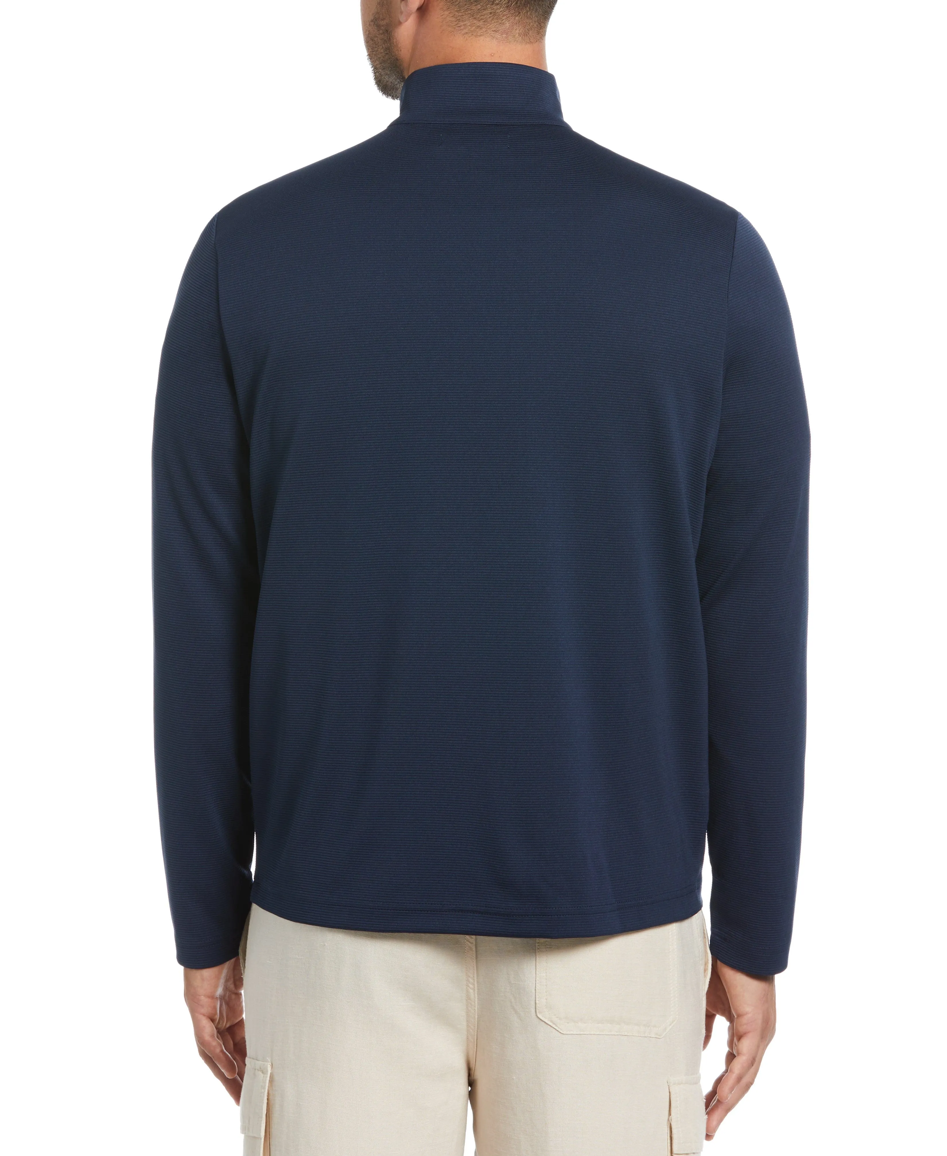 Solid Textured 1/4 Zip Pullover Sweater