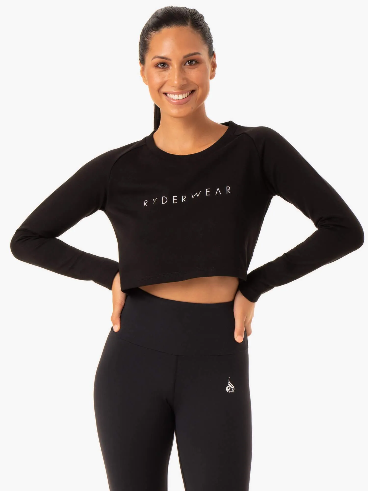 Staples Cropped Sweater - Black