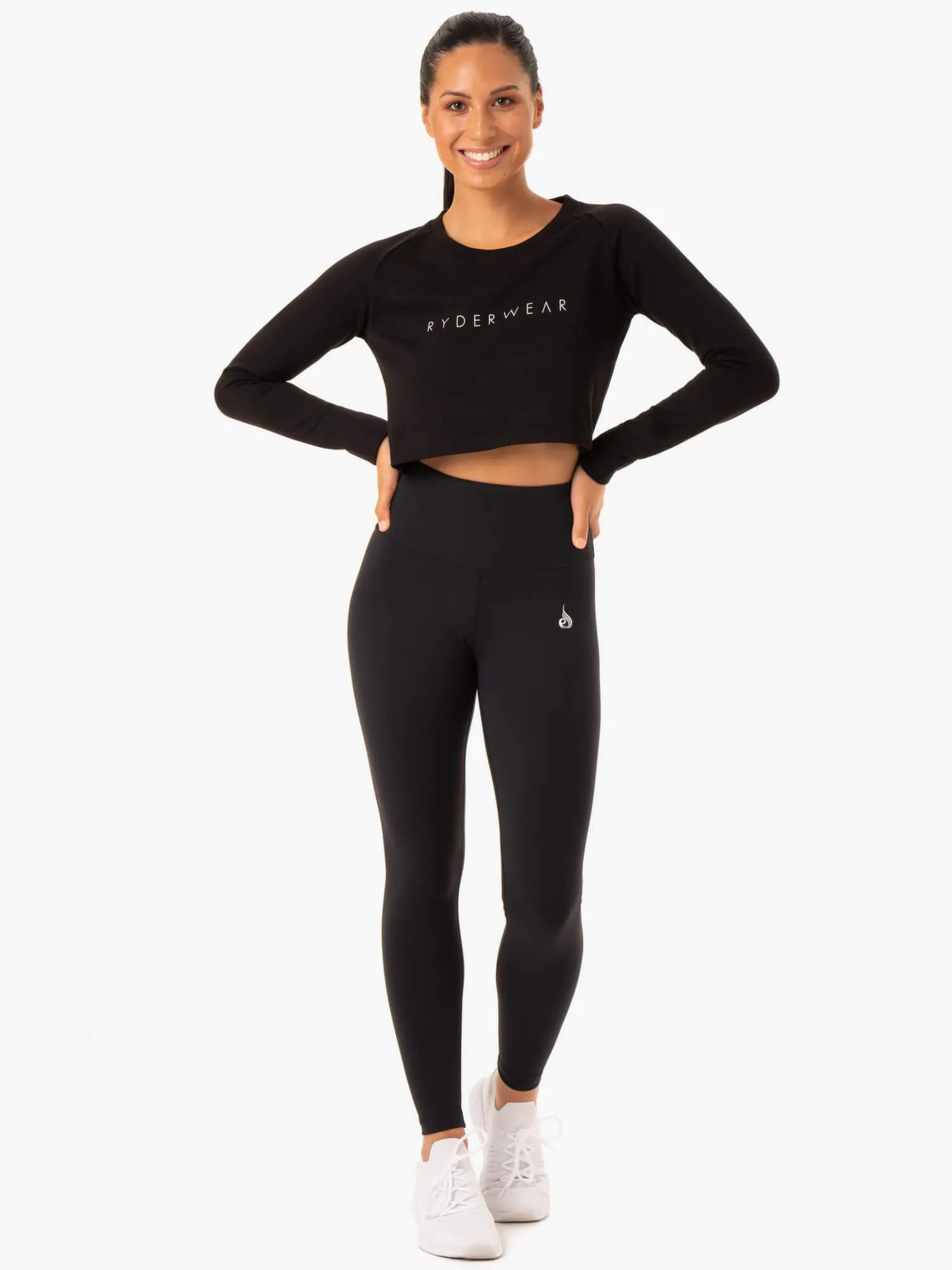 Staples Cropped Sweater - Black