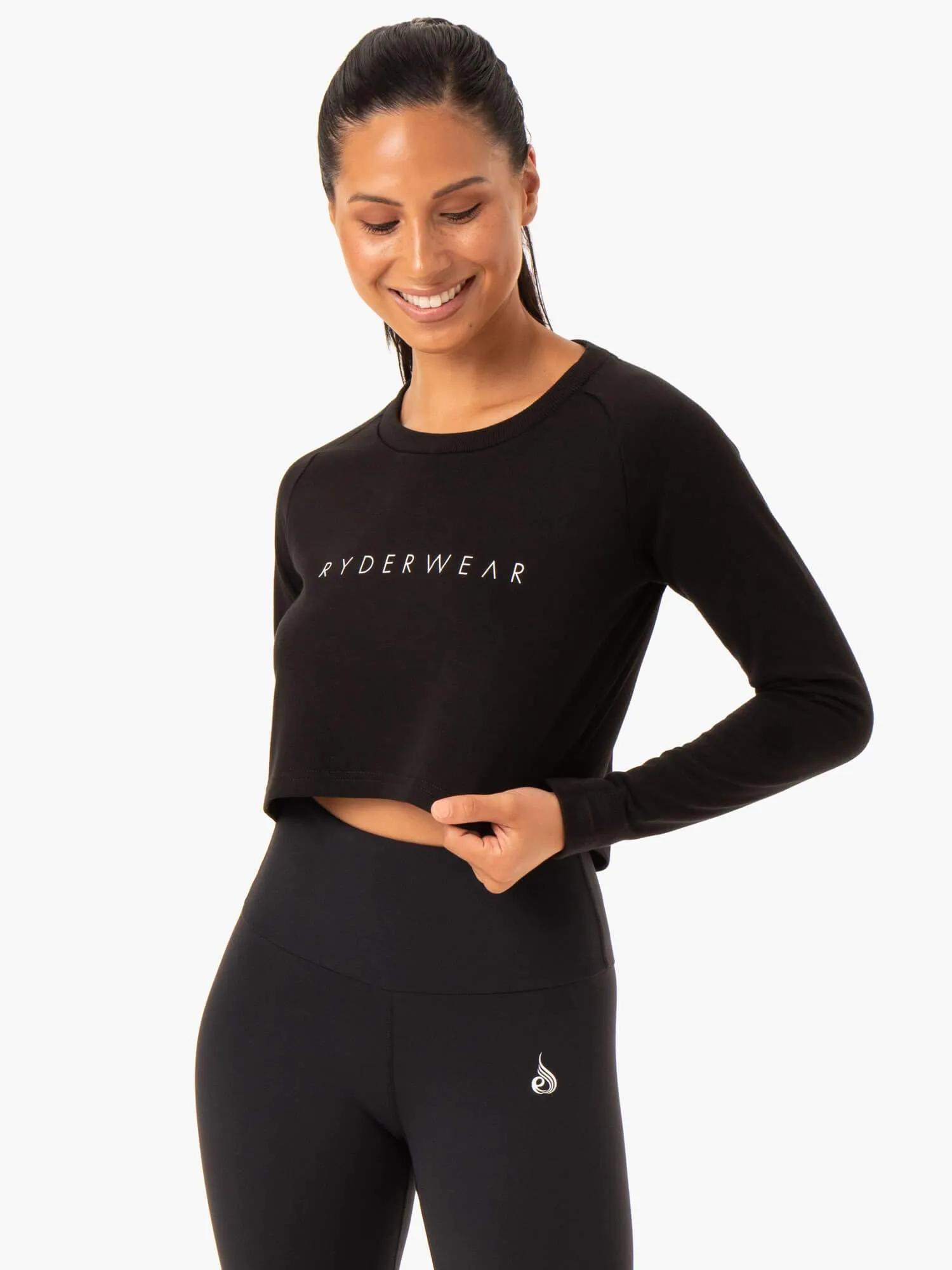 Staples Cropped Sweater - Black