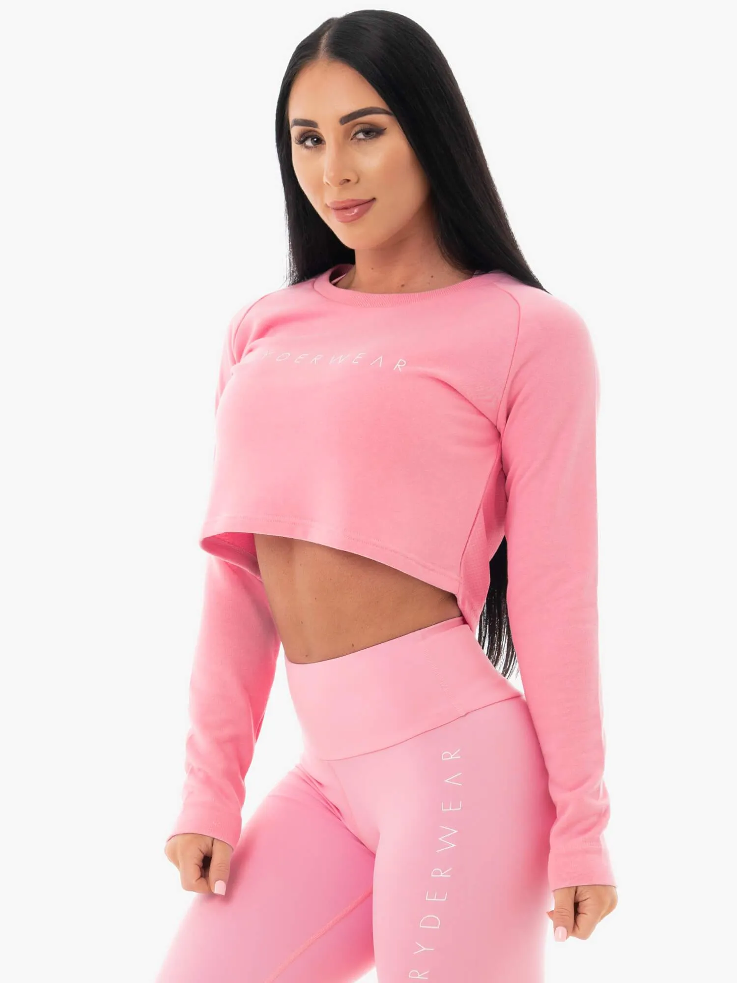 Staples Cropped Sweater - Pink