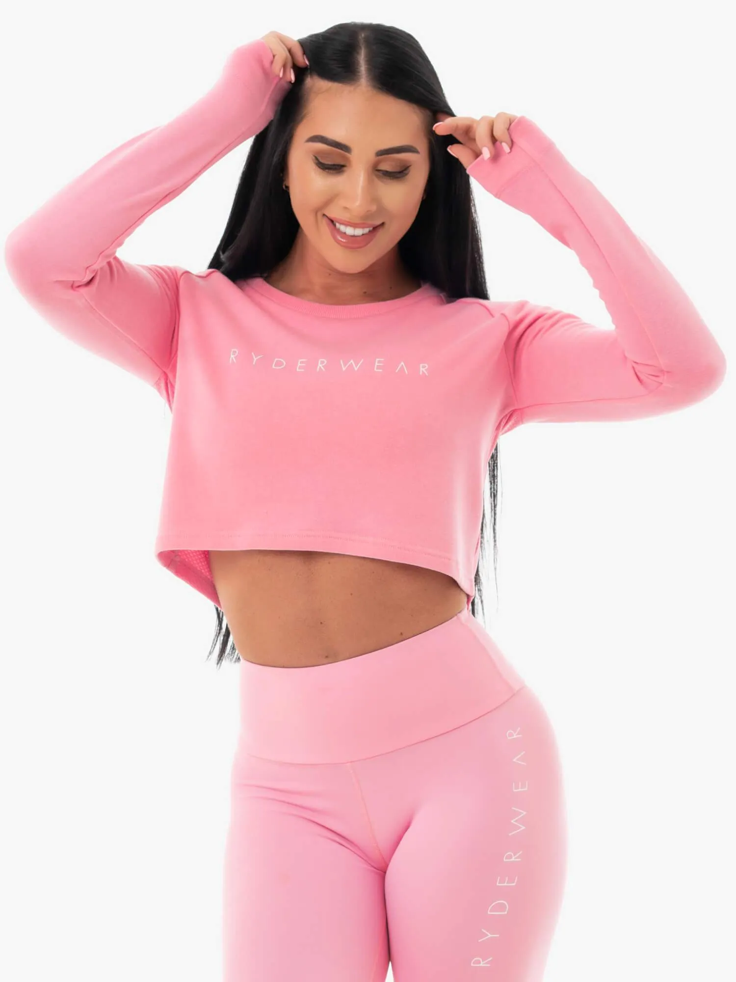 Staples Cropped Sweater - Pink