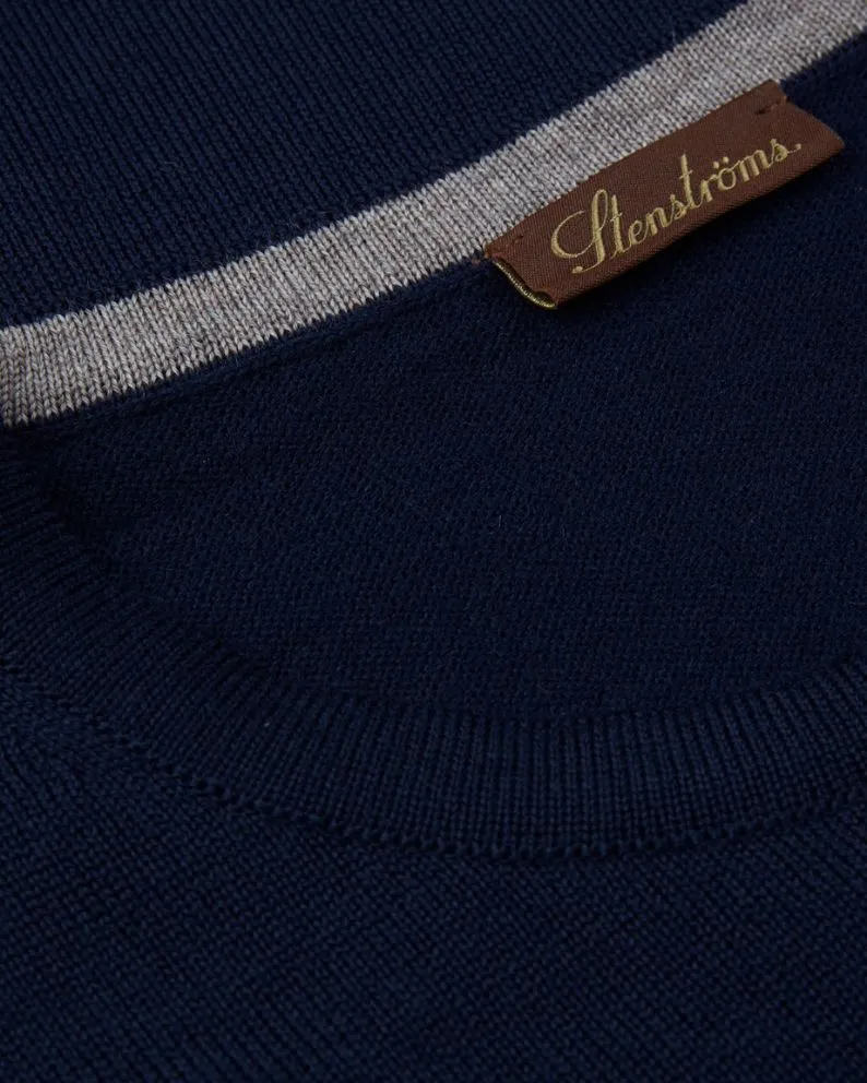 Stentröms Crew Neck Merino Wool Knit - Navy