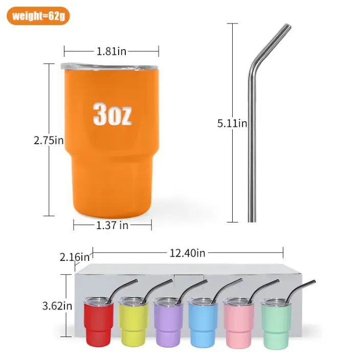 Sublimation Mini Tumbler Shot Glass Case 108 pieces