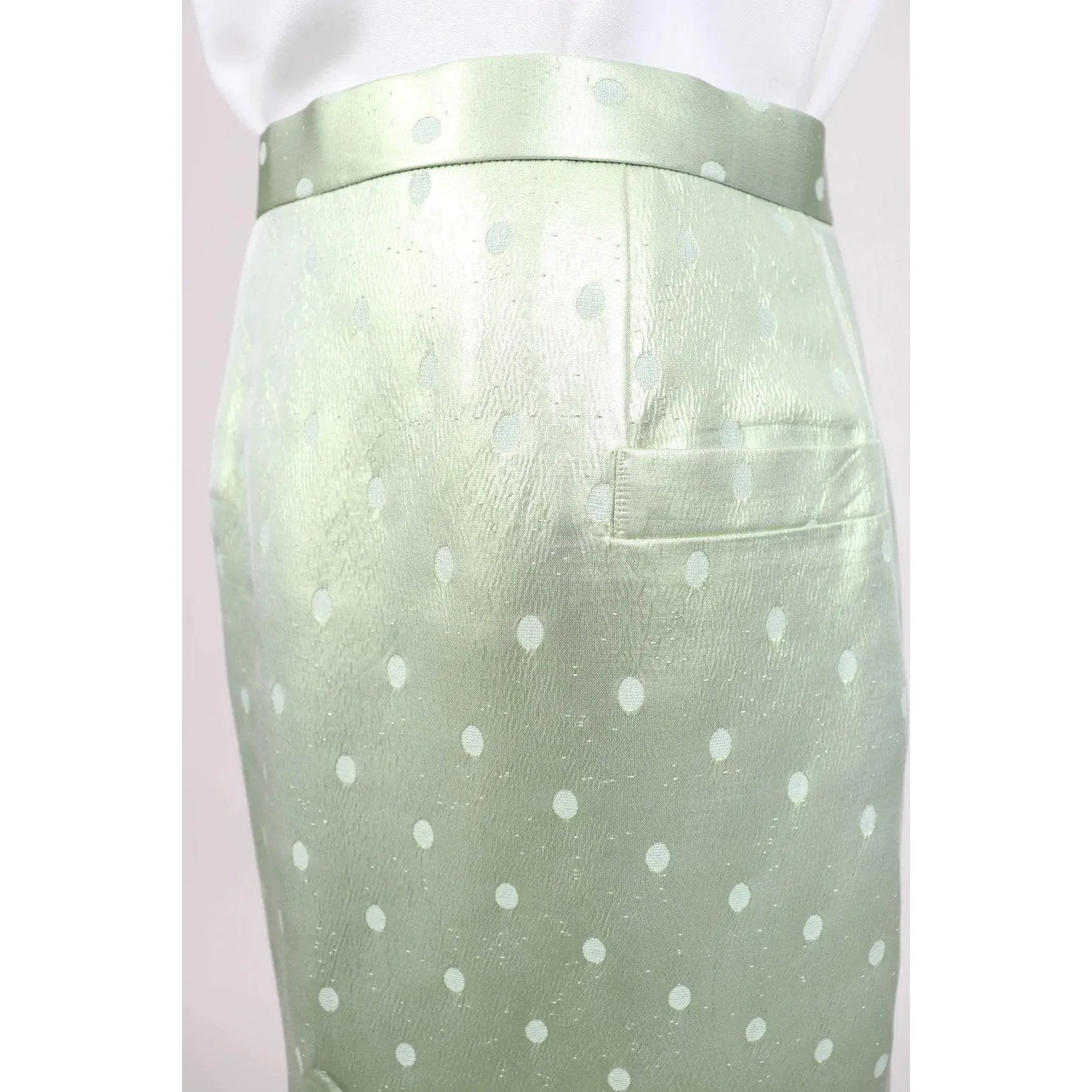 SUSAN BECKER 90's Green Silk Skirt | Size S