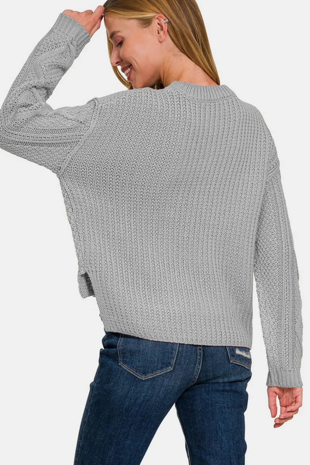 That Time Cable Sweater with Side Slits