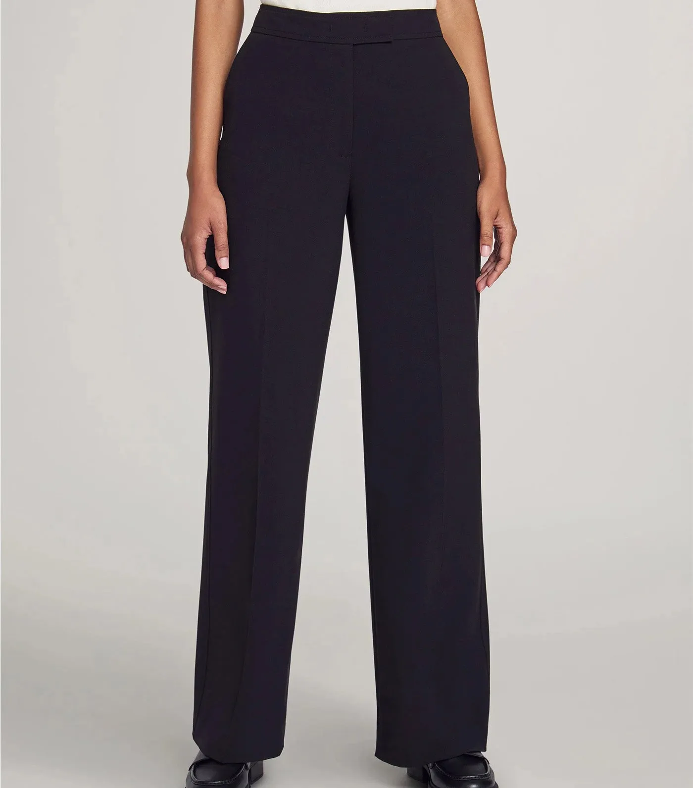 The Jillian Fly Front Wide Leg Trousers Anne Black