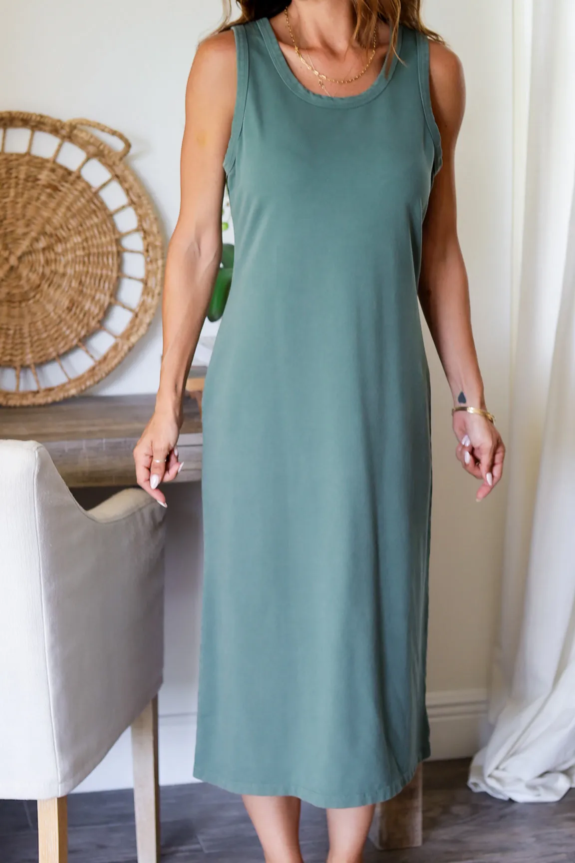 The Paige Midi Dress- Green