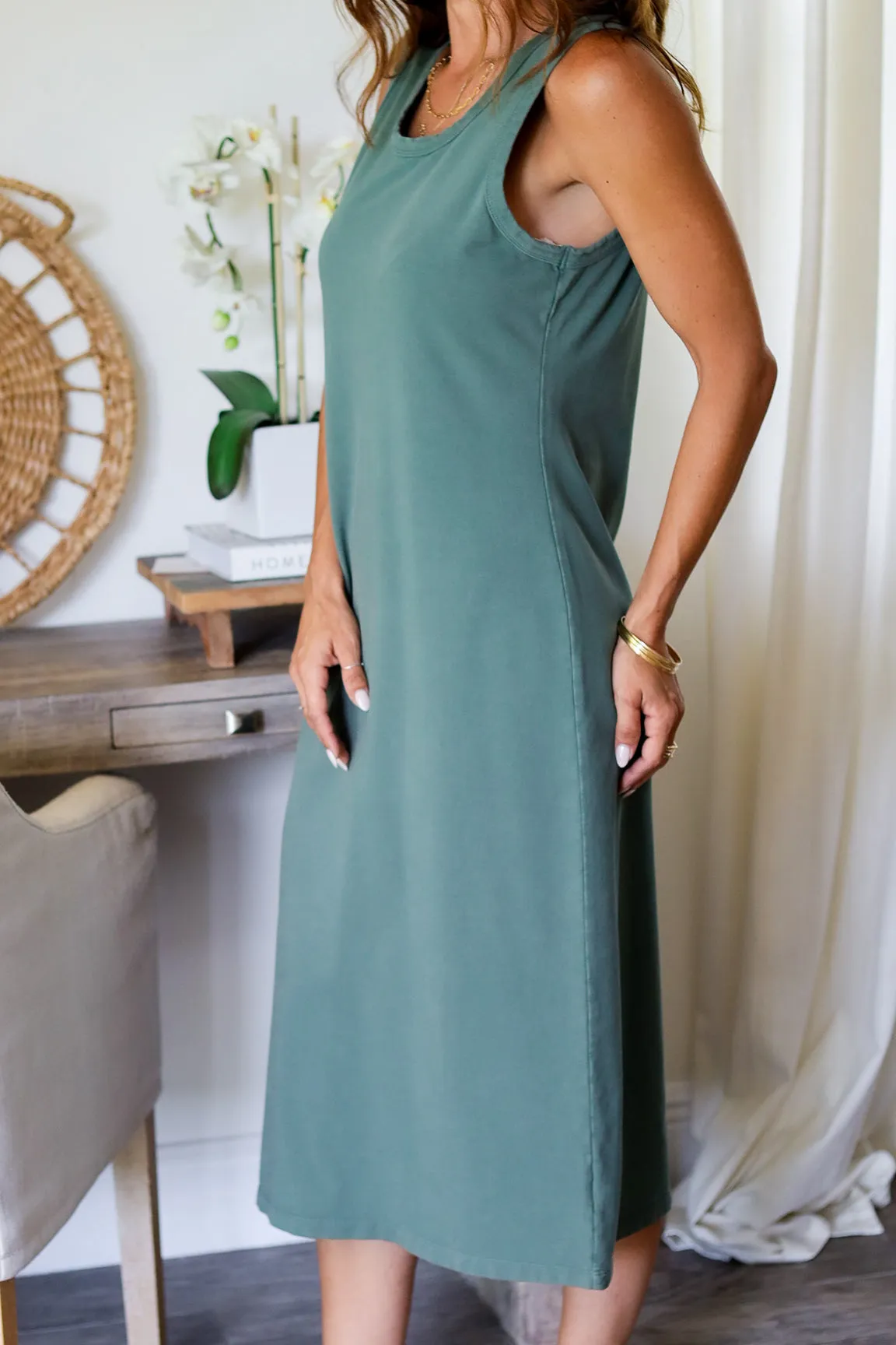 The Paige Midi Dress- Green