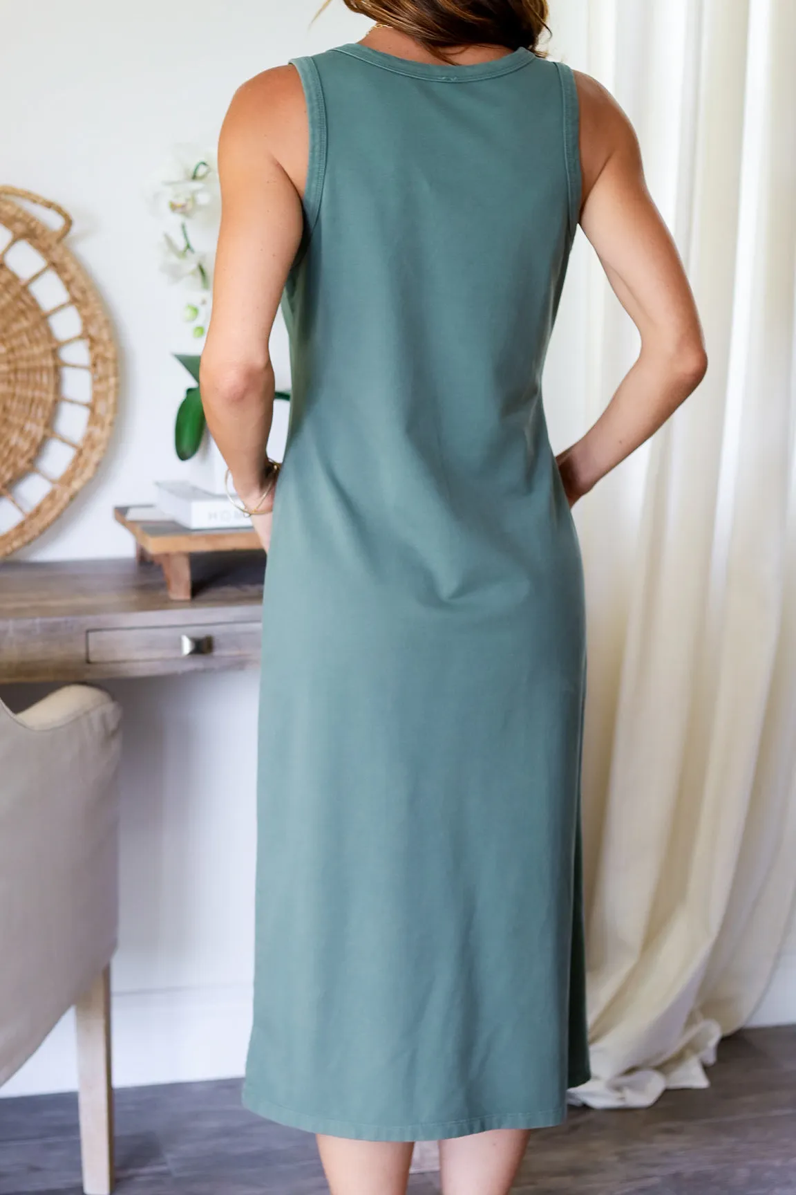 The Paige Midi Dress- Green