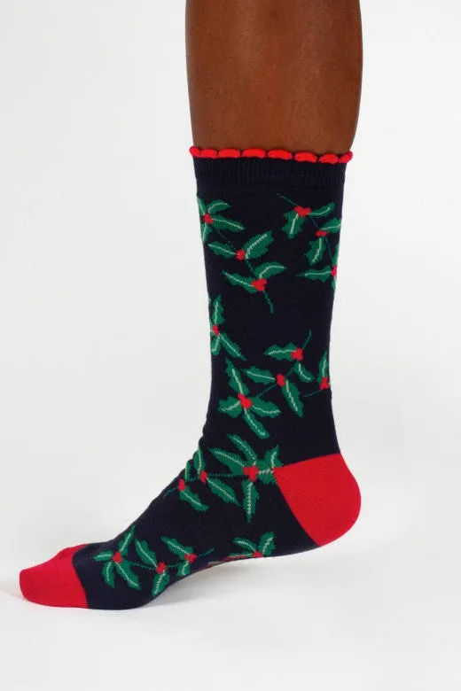 Thought Birth Flower Holly Bamboo Socks