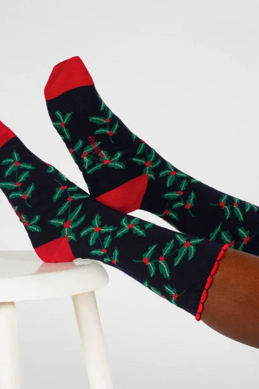 Thought Birth Flower Holly Bamboo Socks