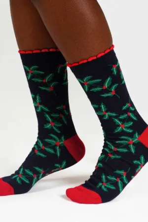 Thought Birth Flower Holly Bamboo Socks