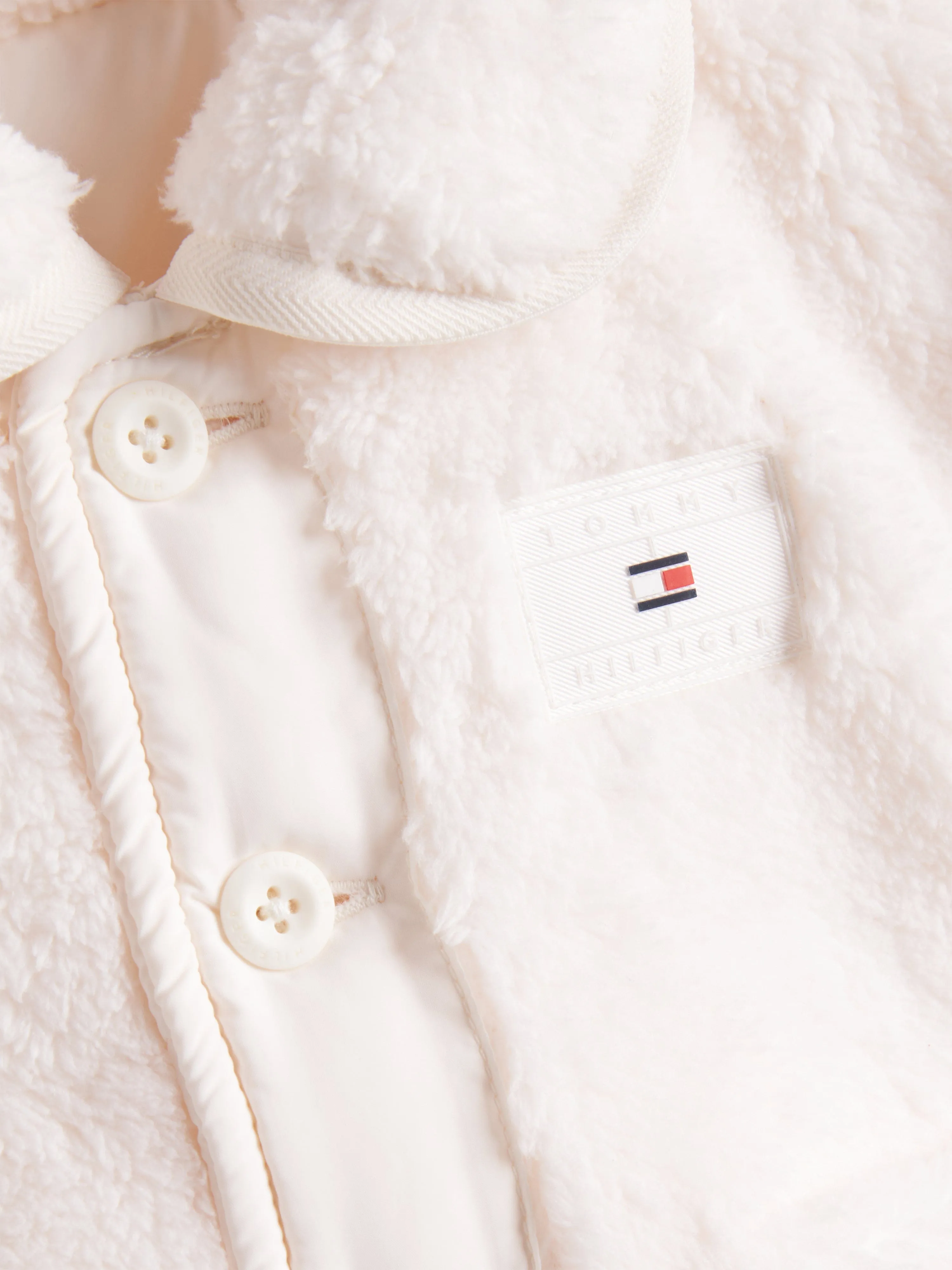 Tommy Hilfiger Baby Girls Reversible Teddy Jacket in White