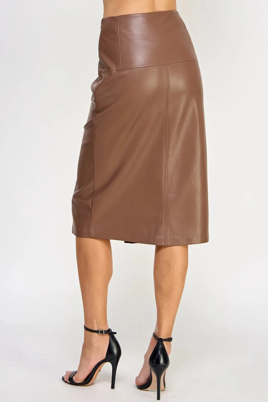 Total Boss Babe Vegan Leather Midi Skirt