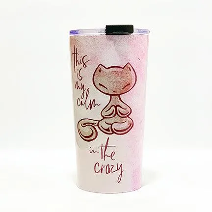 Travel Mug: Calm in the Crazy - Skoshie the Cat