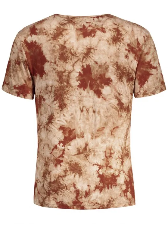 Trendy Men Round Neck Tie Dyed Tee