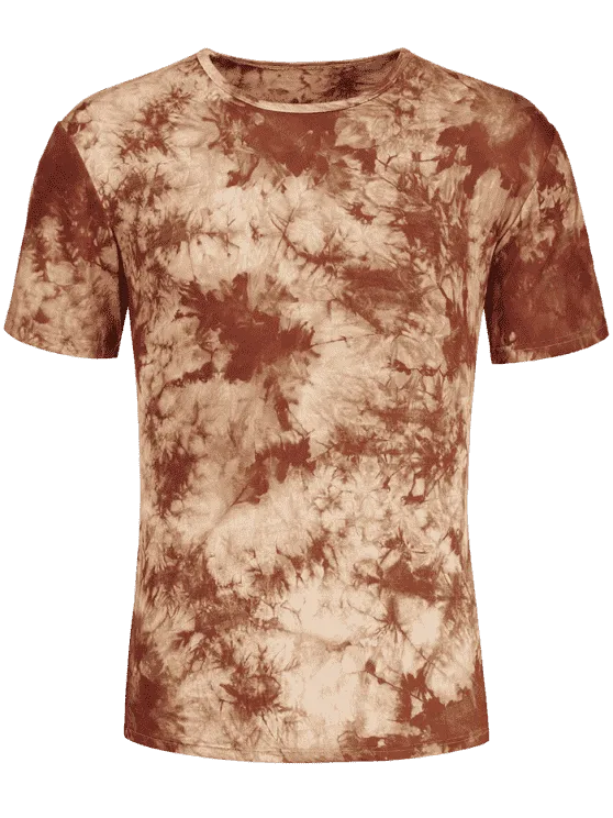 Trendy Men Round Neck Tie Dyed Tee