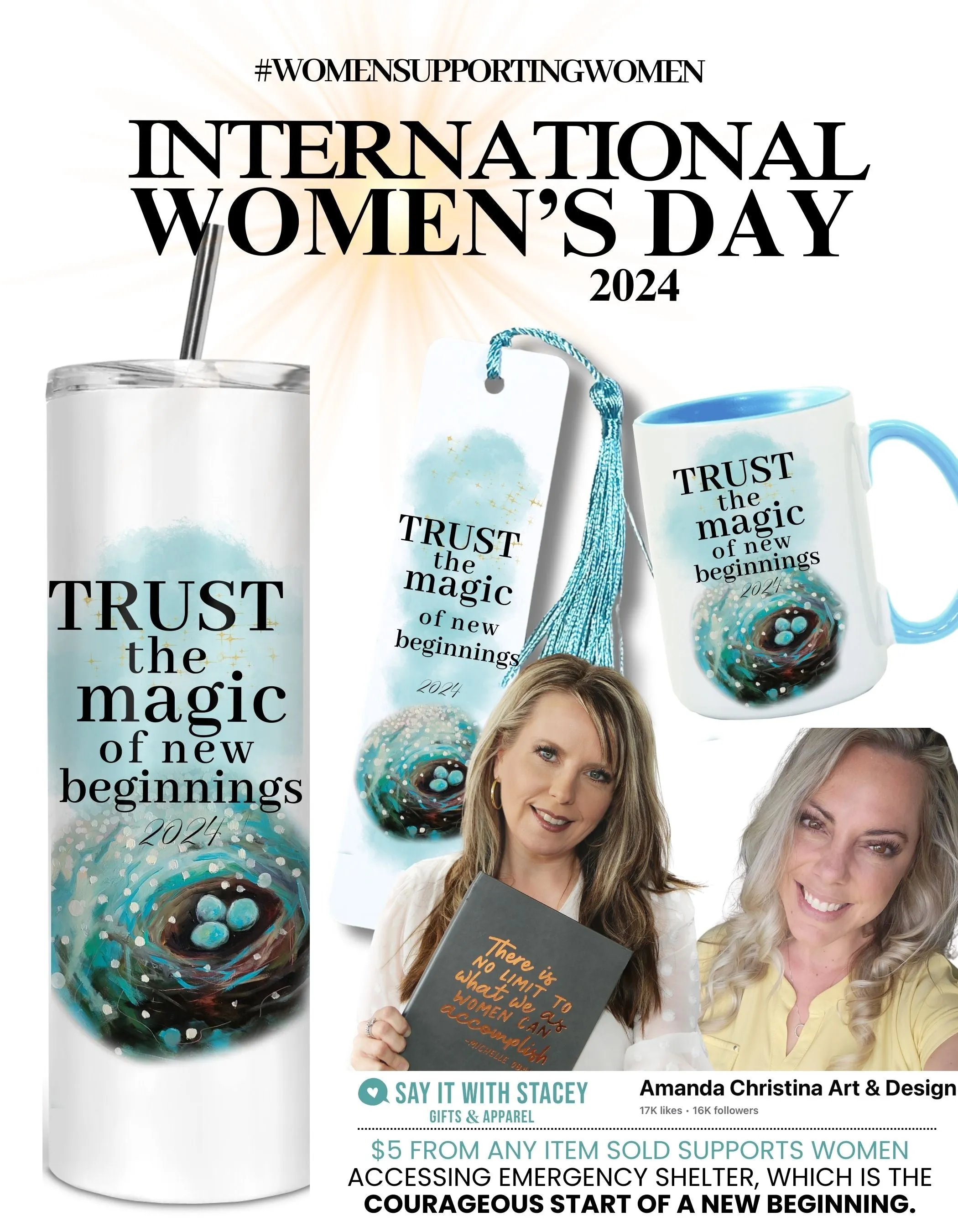 Trust the Magic of New Beginnings FUNDRAISER- TWO WOMEN artists