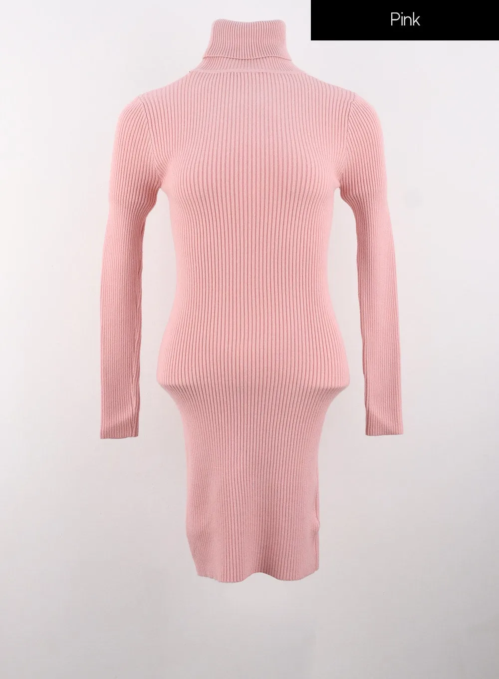 Turtle Neck Mini Sweater Dress IS305