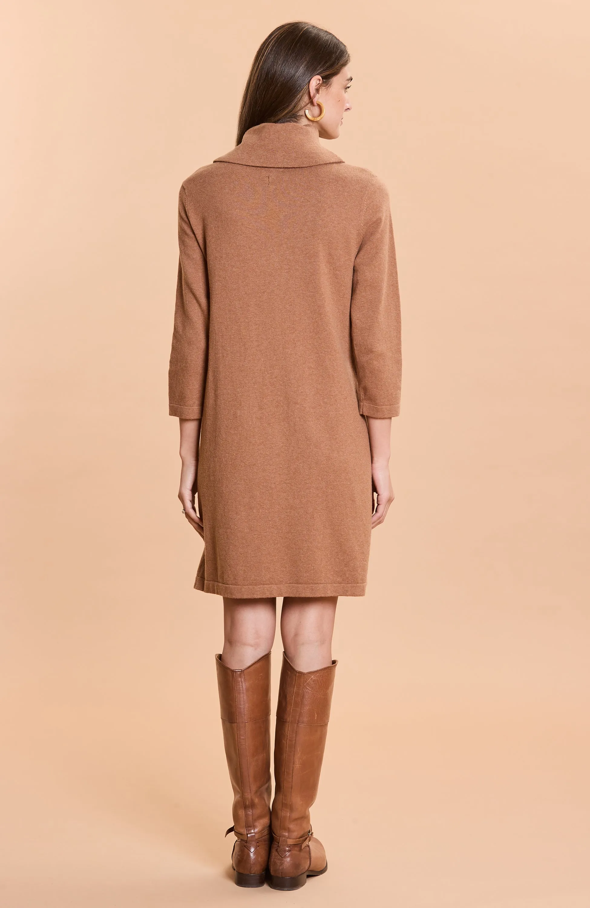 Tyler Böe Kim Cowl Dress - Camel Cotton Cashmere