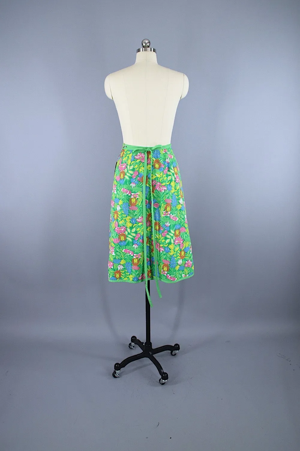 Vintage 1960s Novelty Print Reversible Skirt / Lions Jungle Print