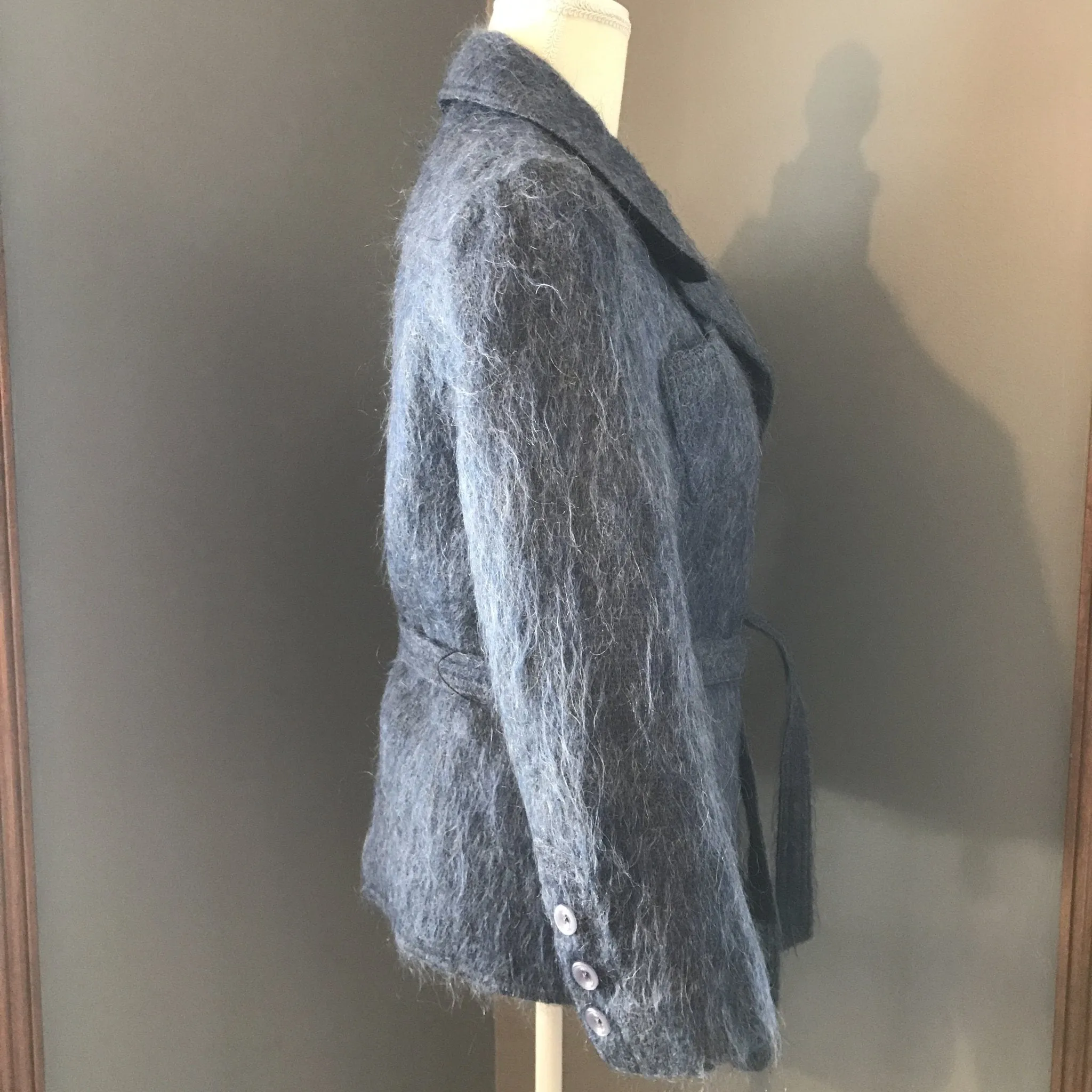 Vintage Blue Mohair Pea Coat by The Scotch House. Warm Winter Coat. Vintage Fashion