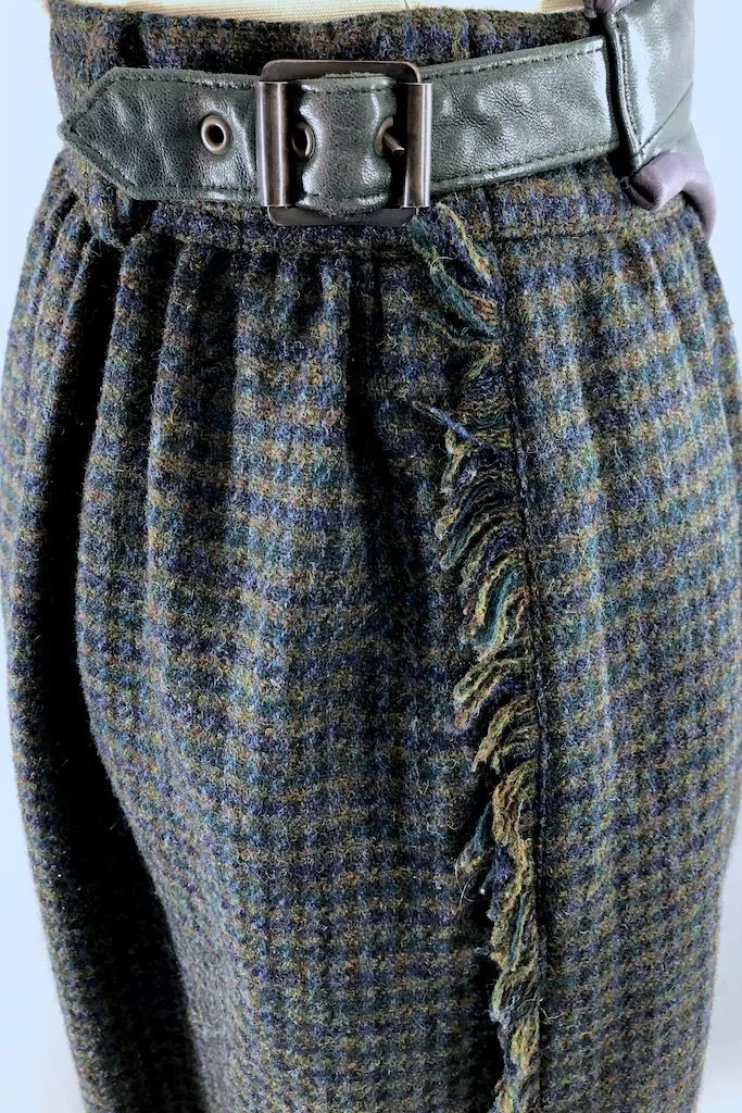 Vintage Escada Houndstooth Wool Skirt