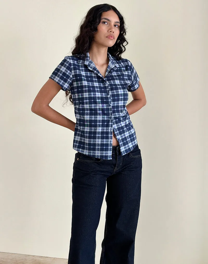 Wilman Shirt in Tartan Dark Blue