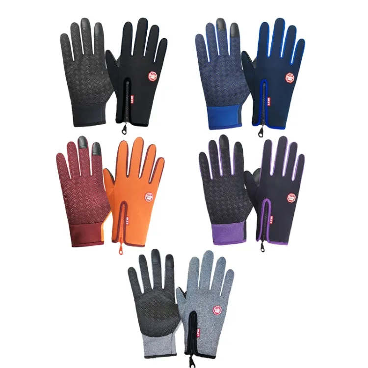 Winter Outdoor Riding Sports Waterproof Touch Screen Glove, Size: L(H043 Orange)