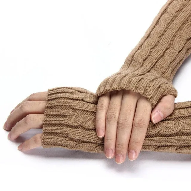 Women's Knitted Fingerless Arm Mittens